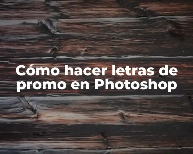 Cómo hacer letras de promo en Photoshop