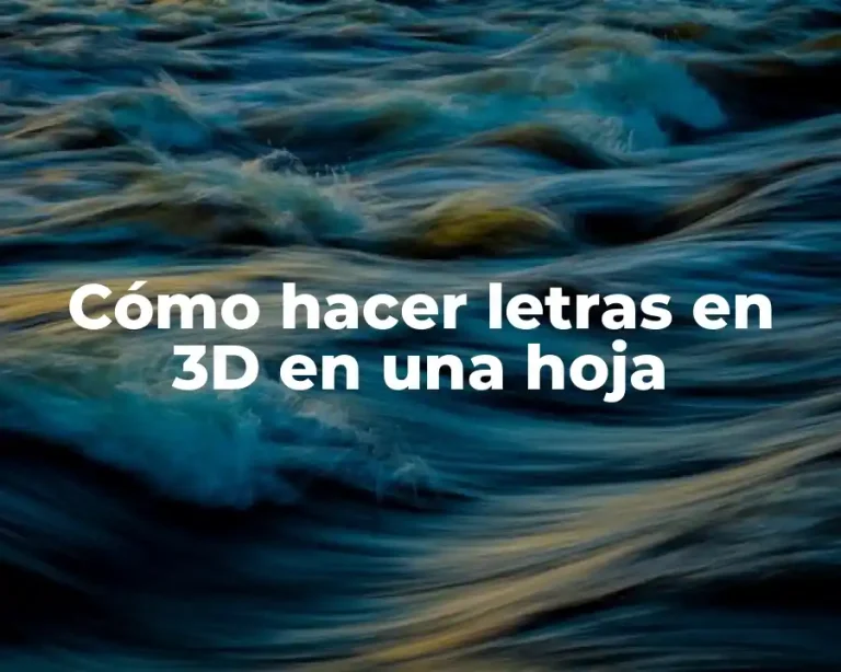 Cómo hacer letras en 3D en una hoja