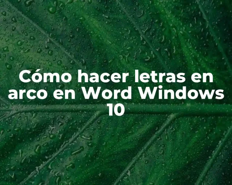 Cómo hacer letras en arco en Word Windows 10