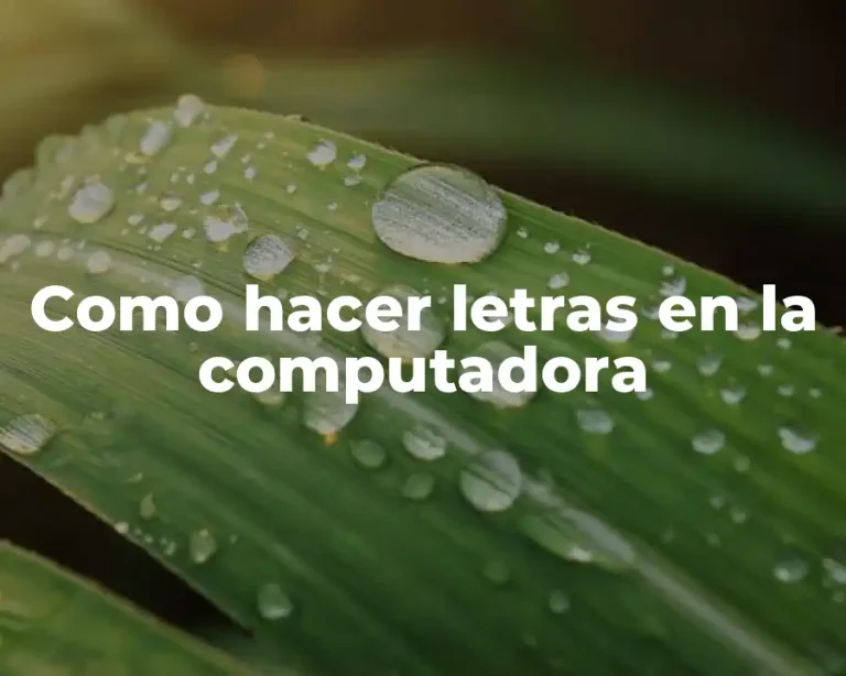 Como hacer letras en la computadora
