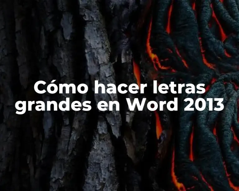 Cómo hacer letras grandes en Word 2013
