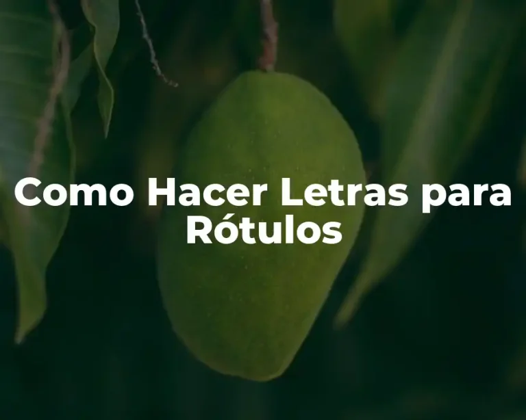 Como Hacer Letras para Rótulos