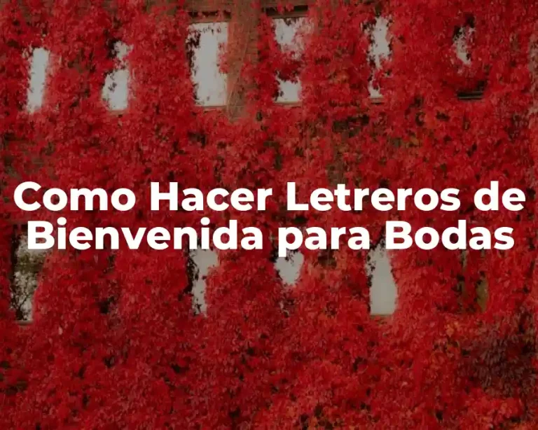 Como Hacer Letreros de Bienvenida para Bodas