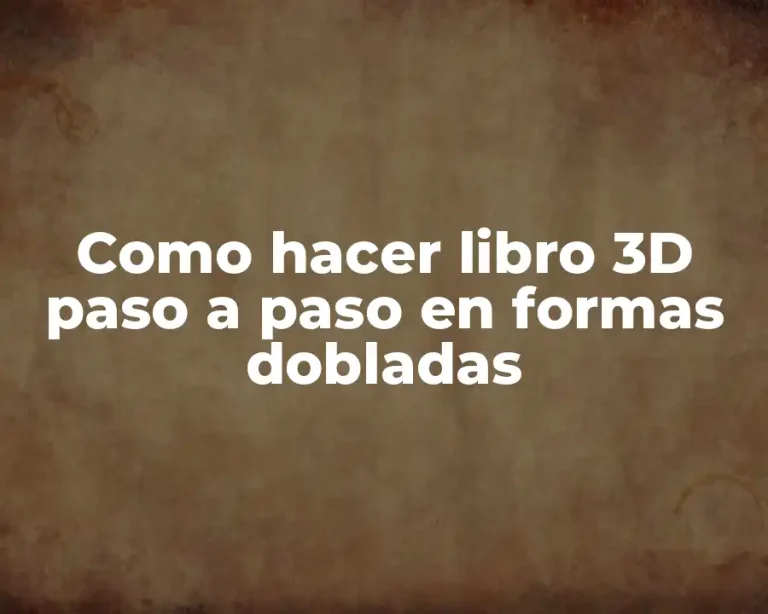 Como hacer libro 3D paso a paso en formas dobladas