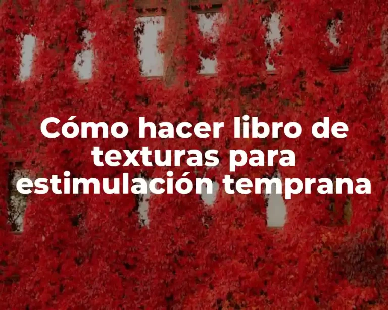 Cómo hacer libro de texturas para estimulación temprana