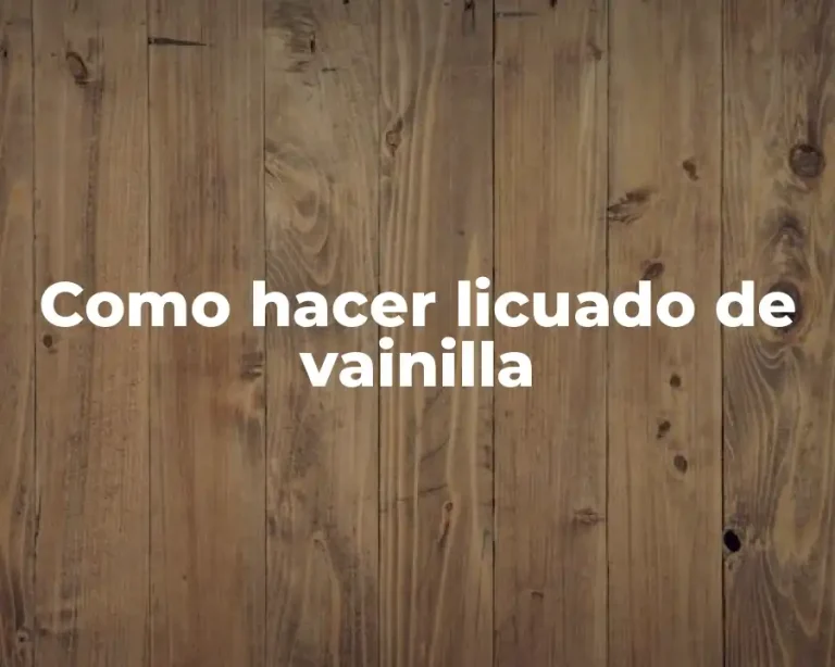 Como hacer licuado de vainilla