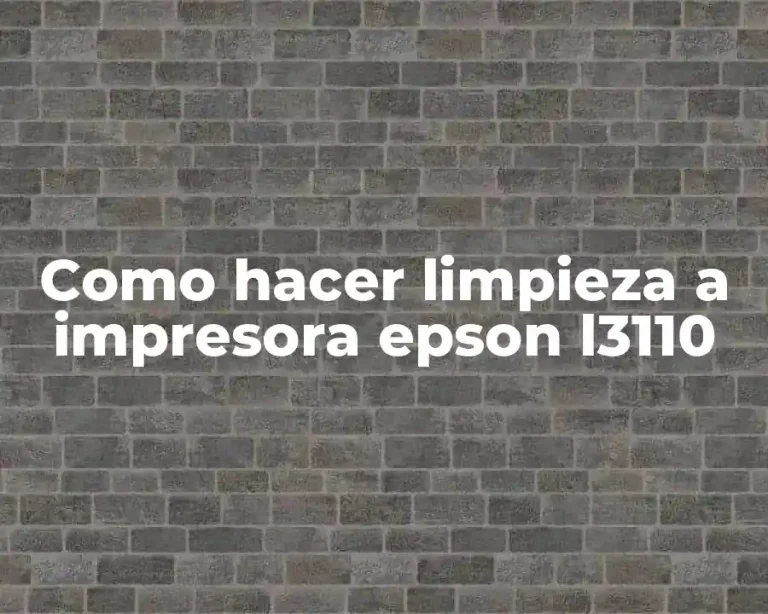 Como hacer limpieza a impresora epson l3110