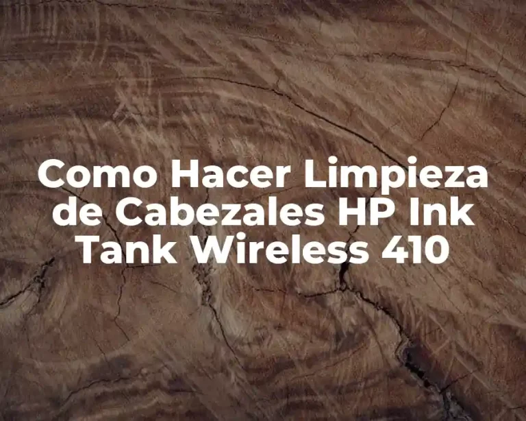 Como Hacer Limpieza de Cabezales HP Ink Tank Wireless 410