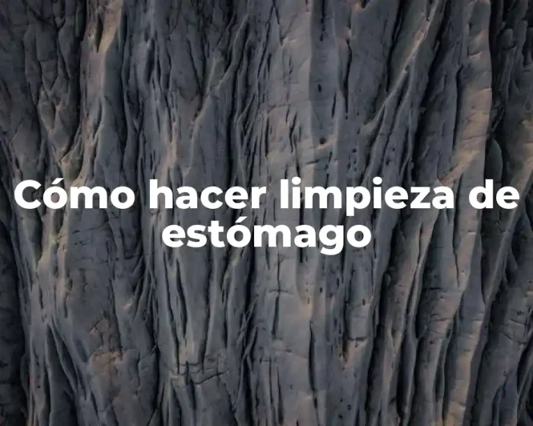 Cómo hacer limpieza de estómago