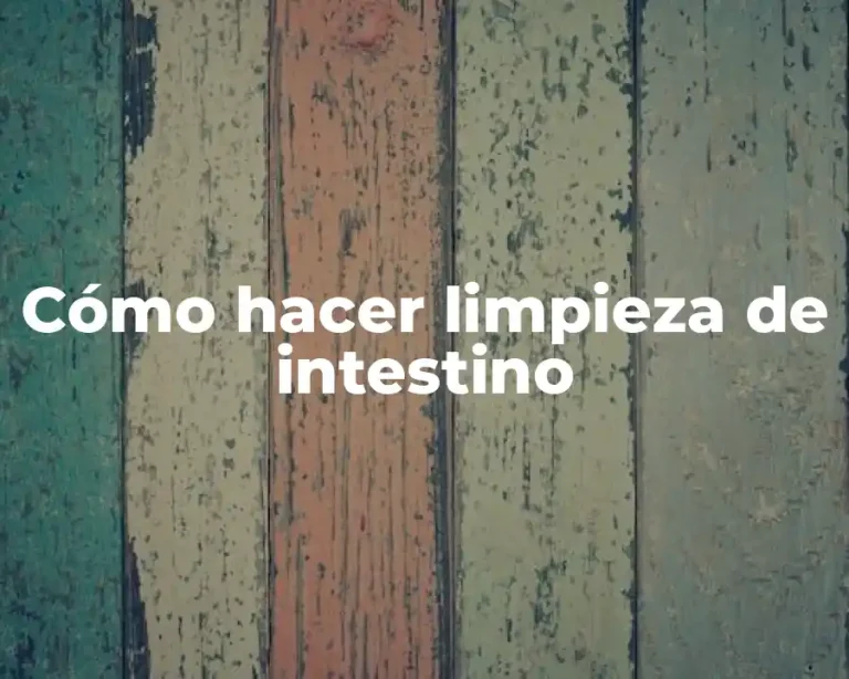 Cómo hacer limpieza de intestino