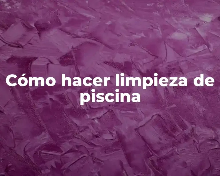 Cómo hacer limpieza de piscina