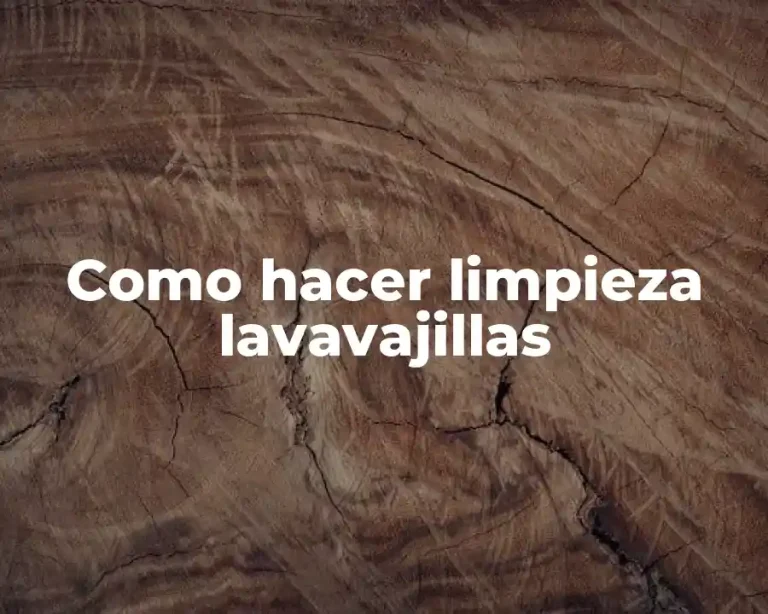 Como hacer limpieza lavavajillas