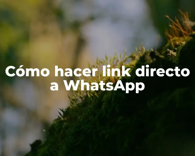 Cómo hacer link directo a WhatsApp