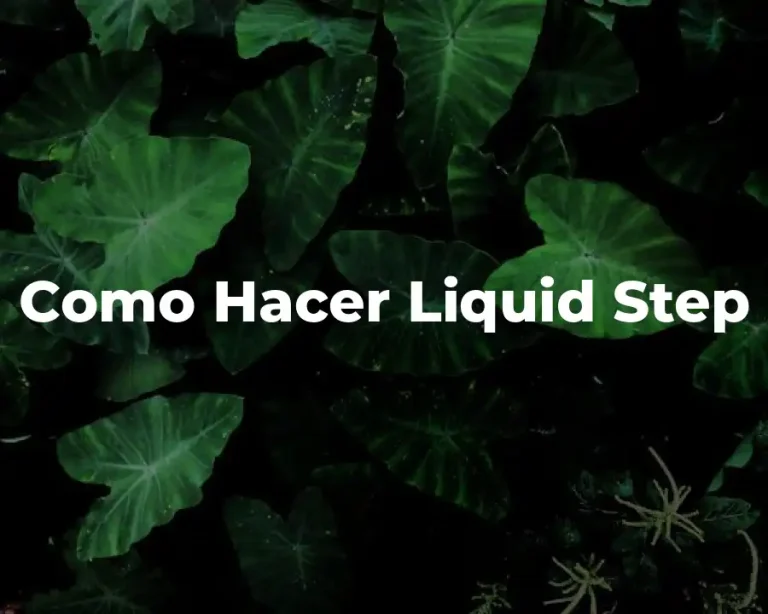 Como Hacer Liquid Step