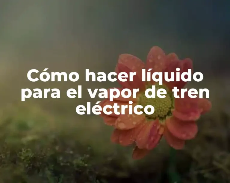 Cómo hacer líquido para el vapor de tren eléctrico