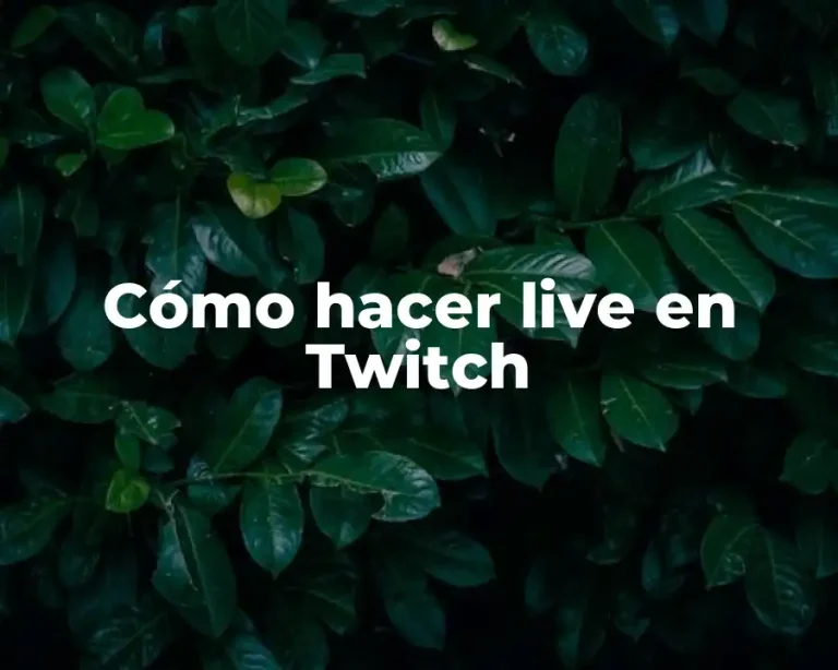 Cómo hacer live en Twitch