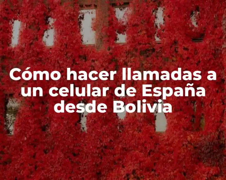 Cómo hacer llamadas a un celular de España desde Bolivia