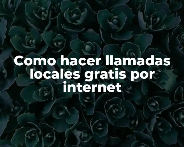 Como hacer llamadas locales gratis por internet