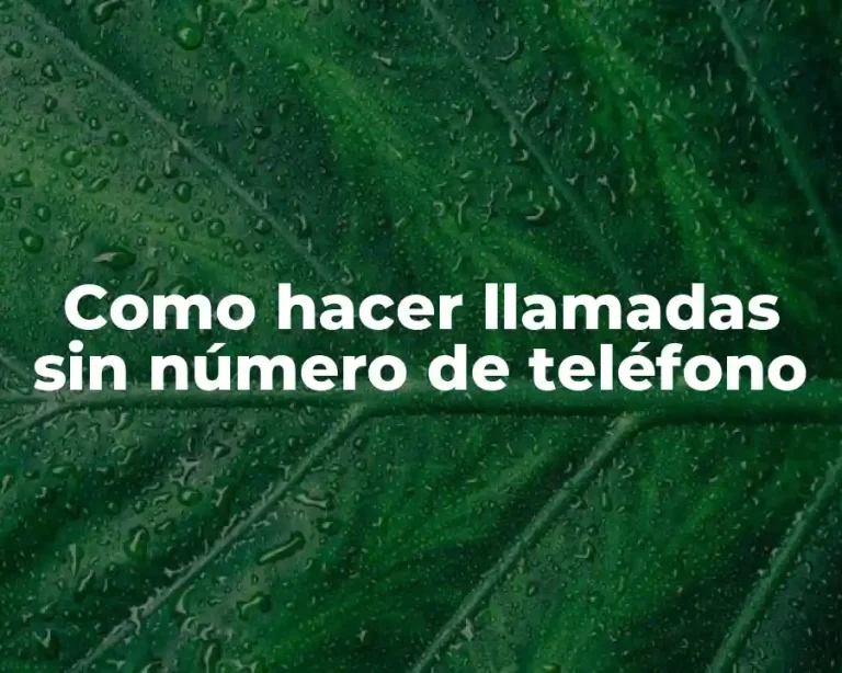 Como hacer llamadas sin número de teléfono