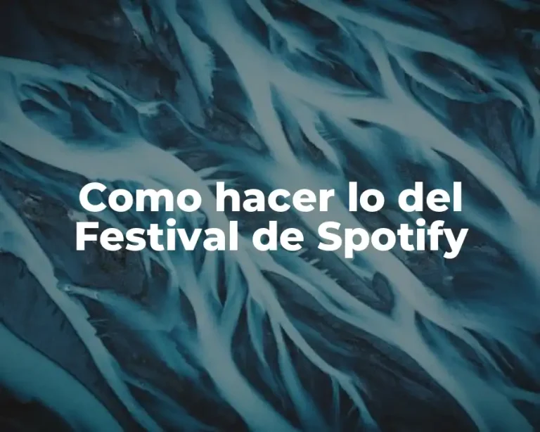 Como hacer lo del Festival de Spotify