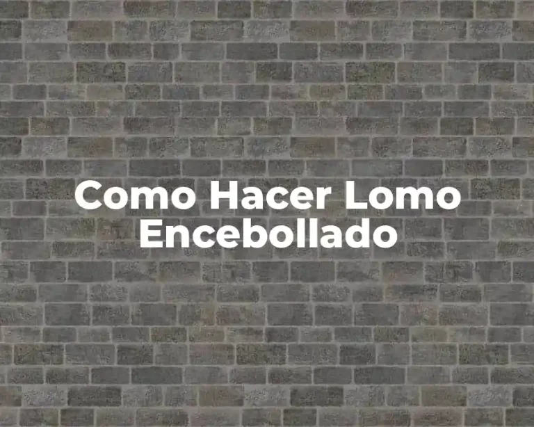 Como Hacer Lomo Encebollado