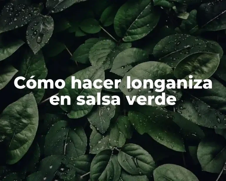 Cómo hacer longaniza en salsa verde