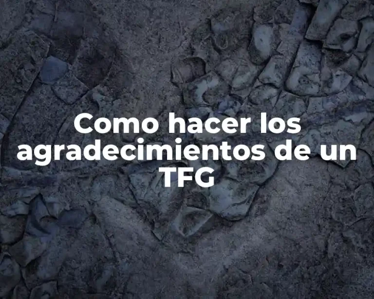 Como hacer los agradecimientos de un TFG