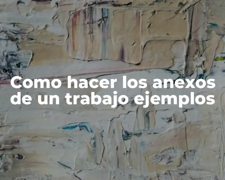 Como hacer los anexos de un trabajo ejemplos