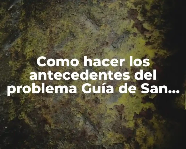 Como hacer los antecedentes del problema Guía de San Martín