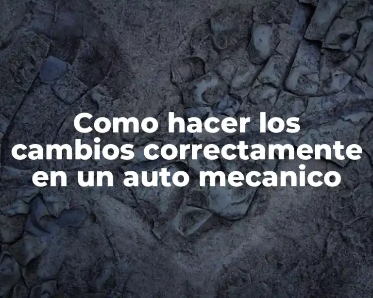 Como hacer los cambios correctamente en un auto mecanico