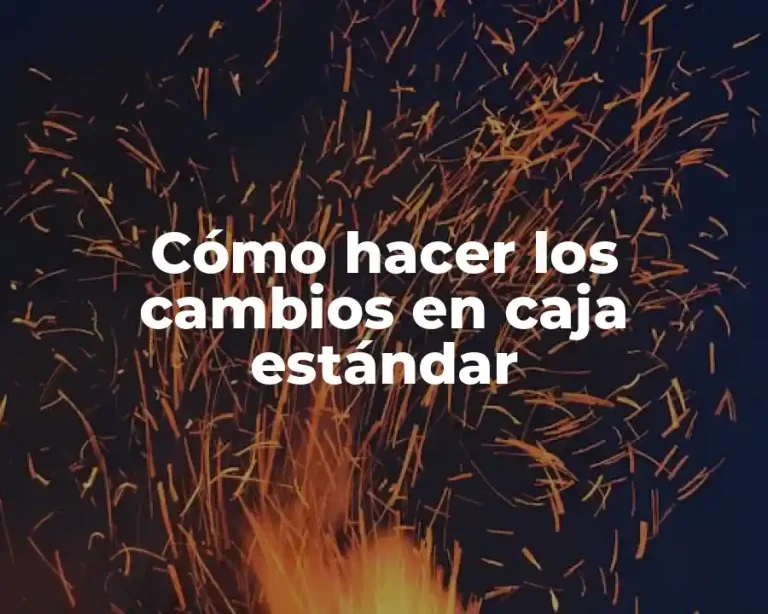 Cómo hacer los cambios en caja estándar