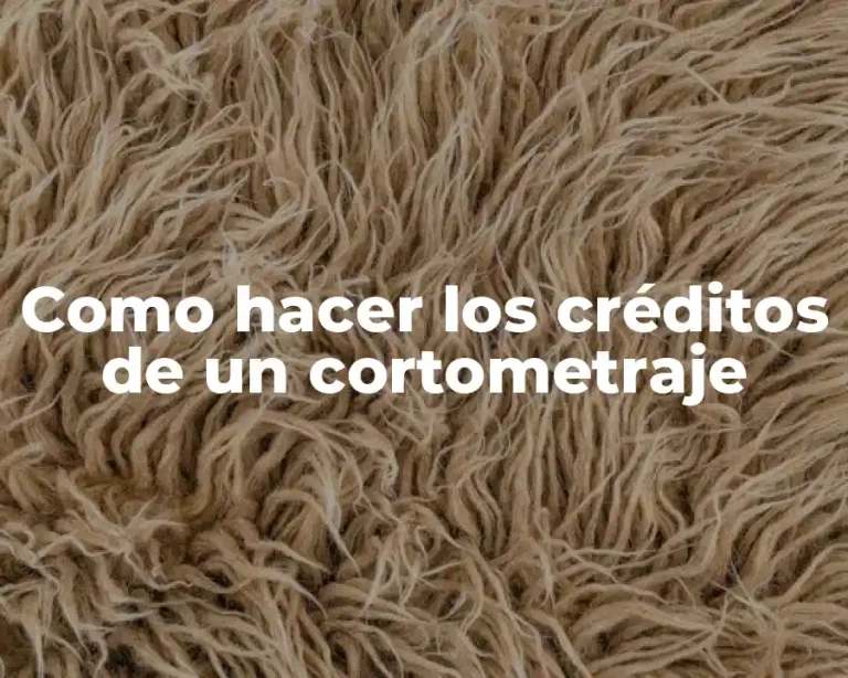 Como hacer los créditos de un cortometraje