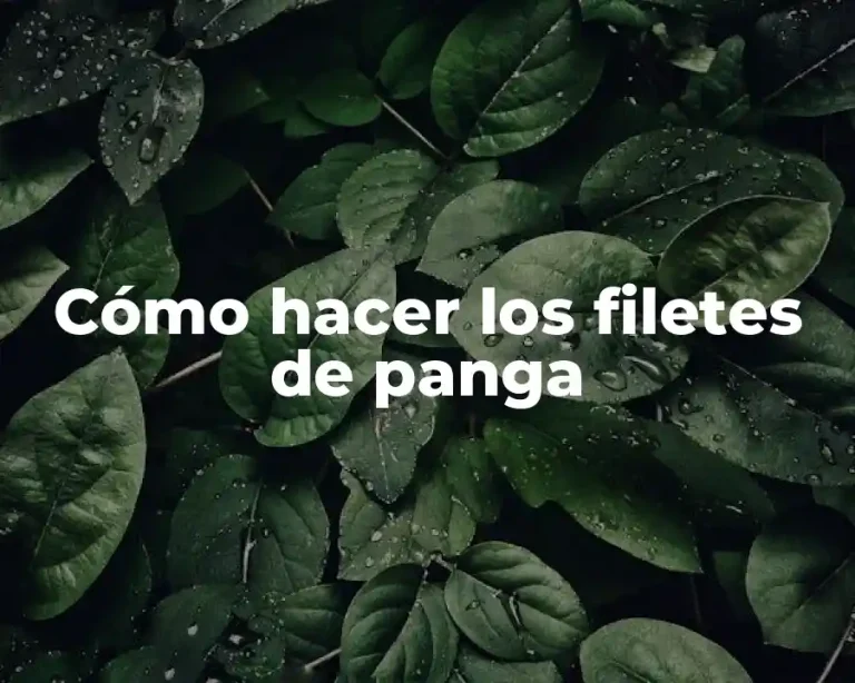 Cómo hacer los filetes de panga