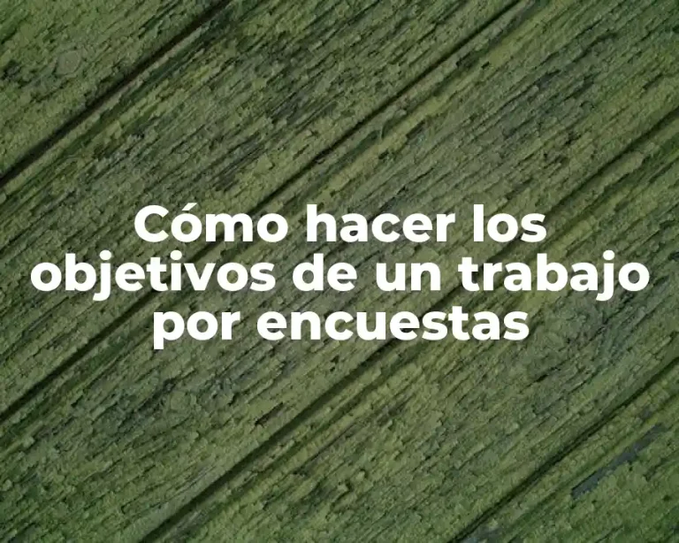 Cómo hacer los objetivos de un trabajo por encuestas