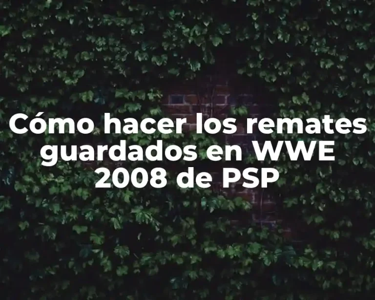 Cómo hacer los remates guardados en WWE 2008 de PSP