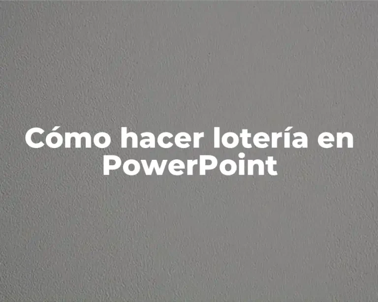 Cómo hacer lotería en PowerPoint