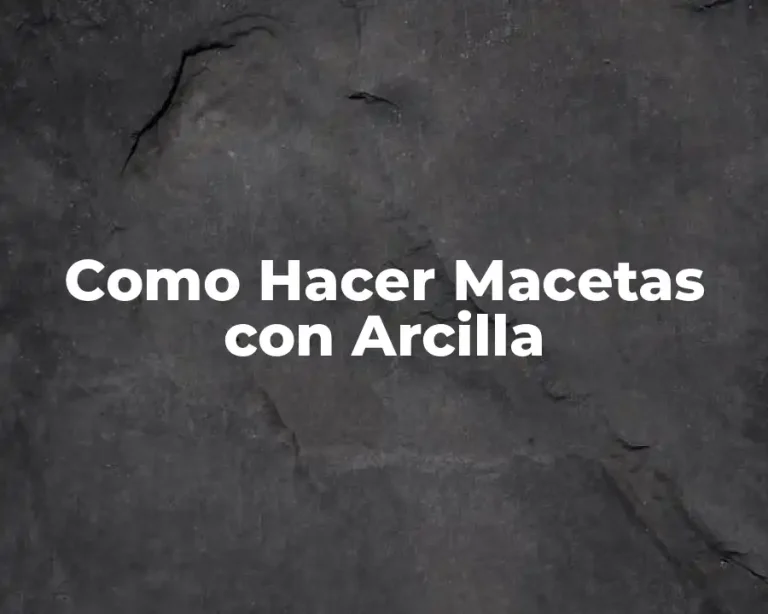 Como Hacer Macetas con Arcilla