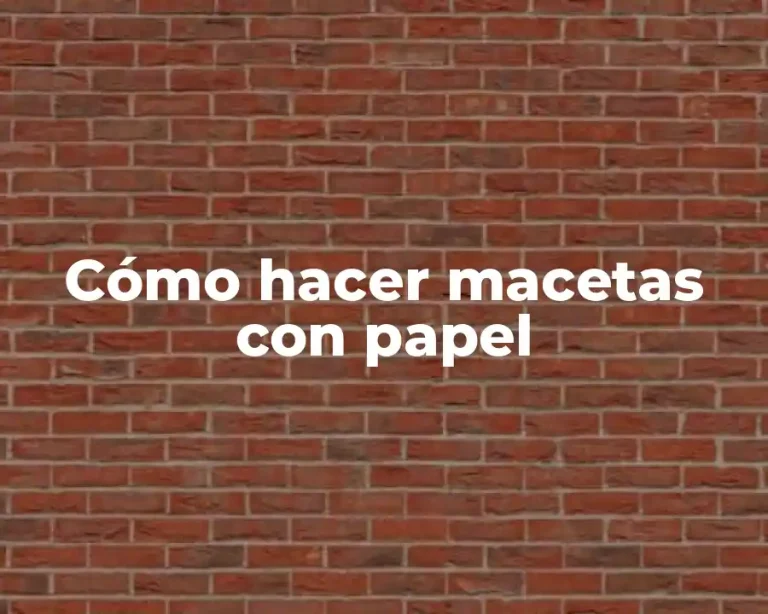 Cómo hacer macetas con papel