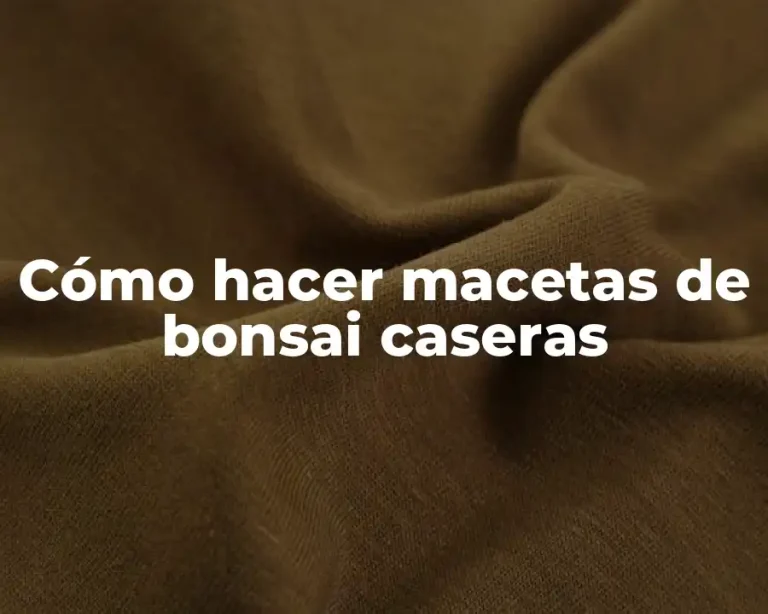 Cómo hacer macetas de bonsai caseras