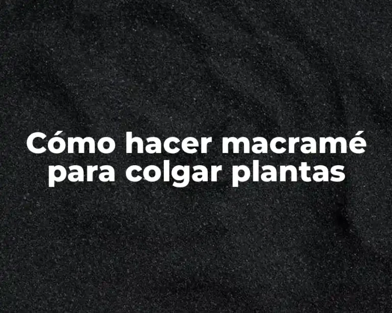Cómo hacer macramé para colgar plantas