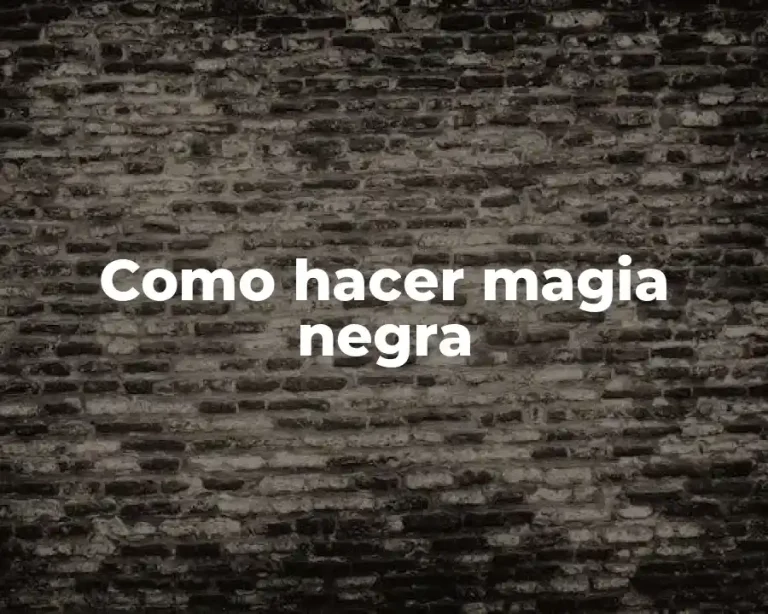 Como hacer magia negra