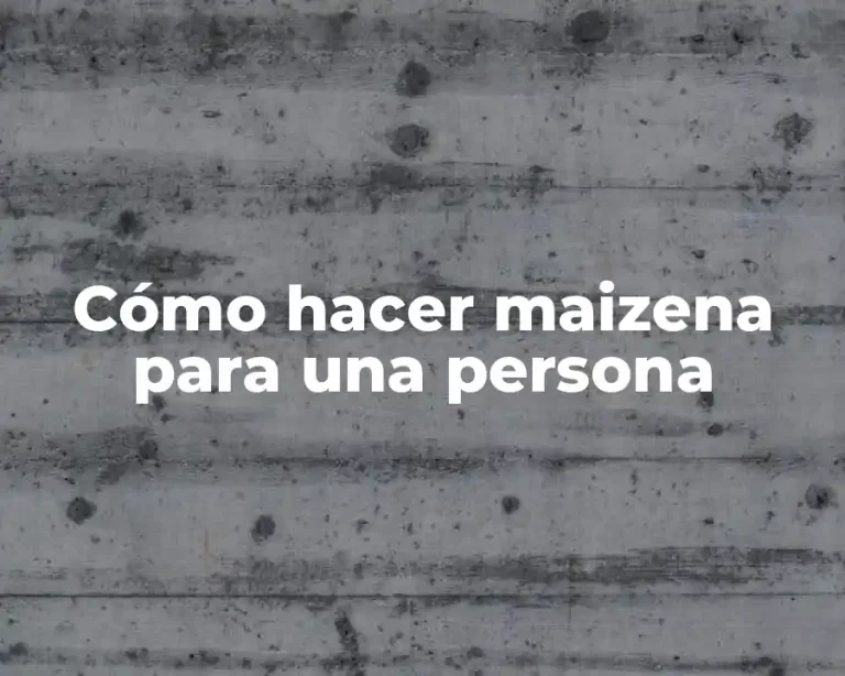 Cómo hacer maizena para una persona