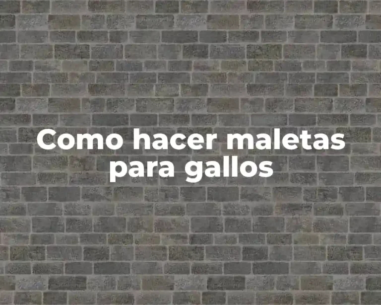 Como hacer maletas para gallos