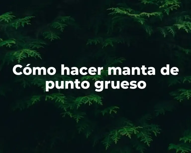 Cómo hacer manta de punto grueso
