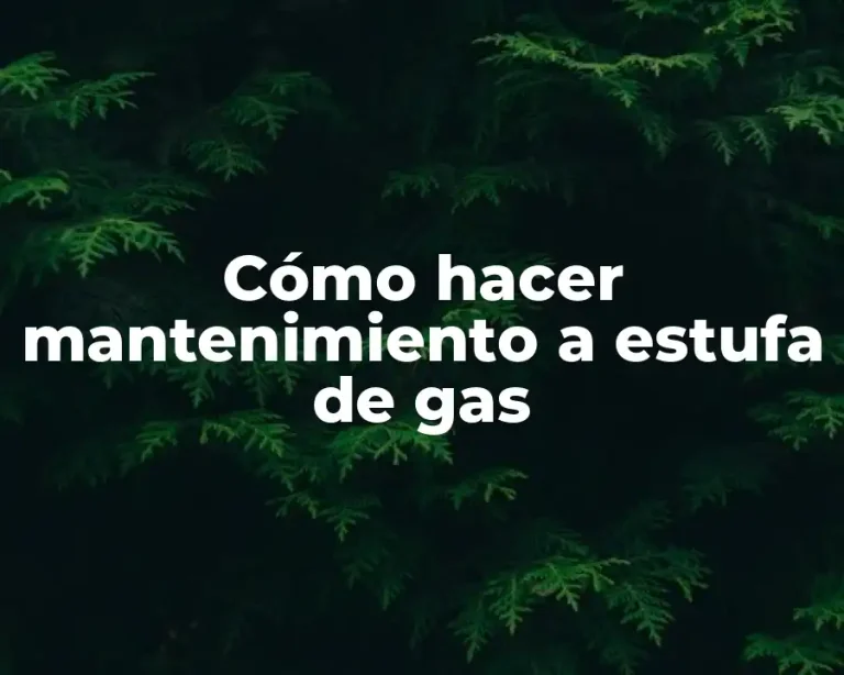 Cómo hacer mantenimiento a estufa de gas