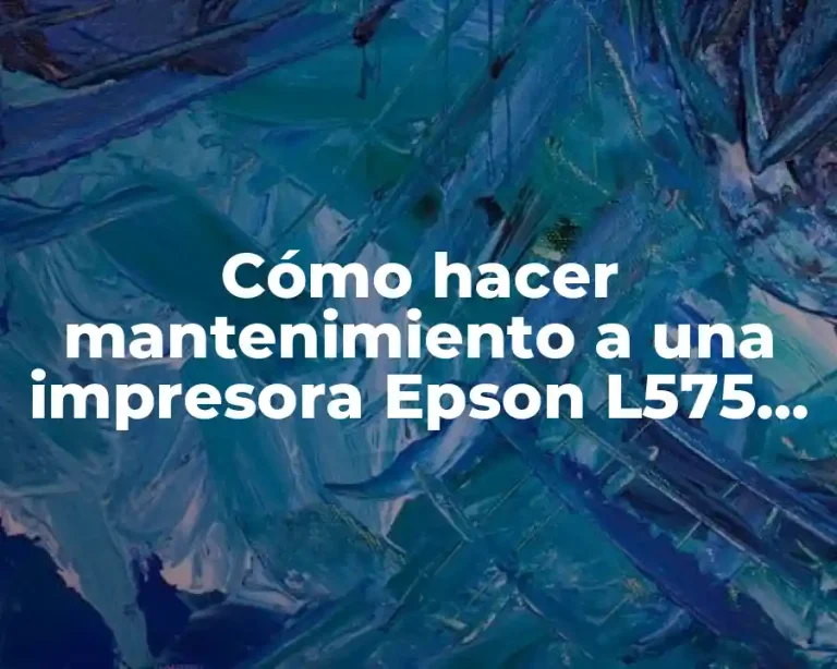 Cómo hacer mantenimiento a una impresora Epson L575 en red