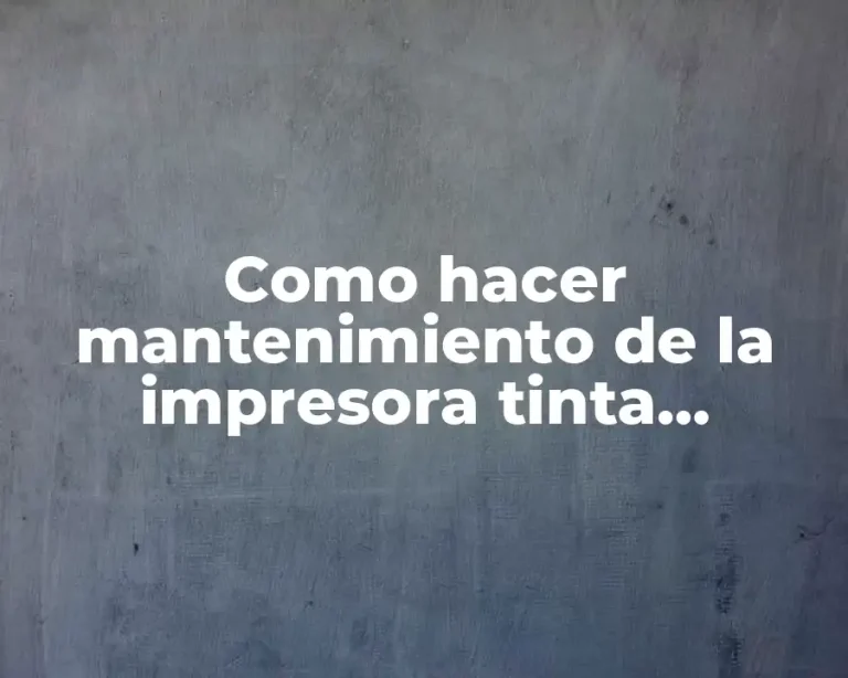 Como hacer mantenimiento de la impresora tinta continua Epson L565