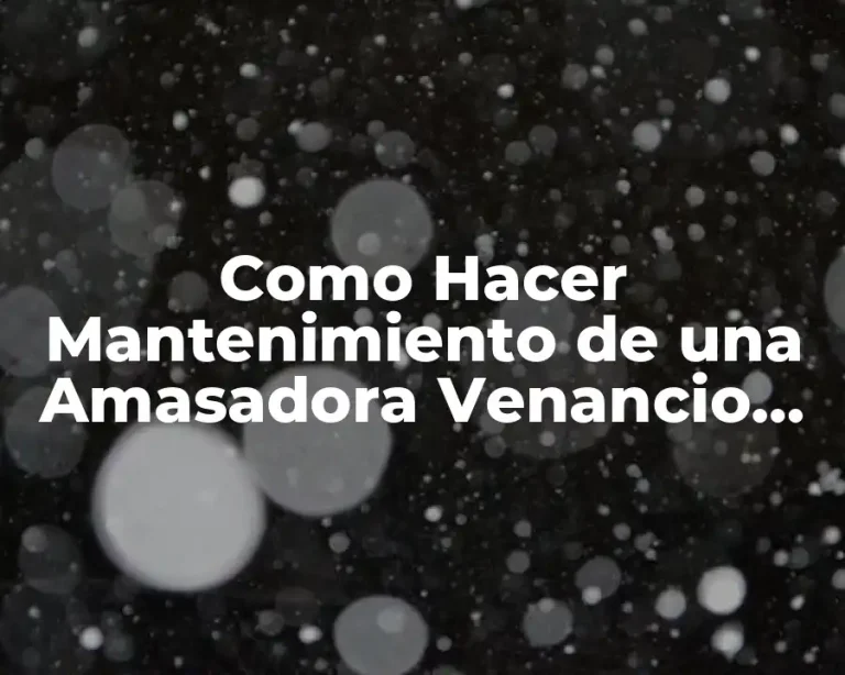 Como Hacer Mantenimiento de una Amasadora Venancio de 5 kg