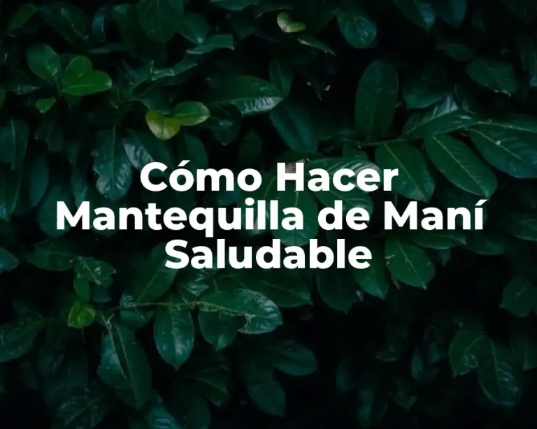Cómo Hacer Mantequilla de Maní Saludable
