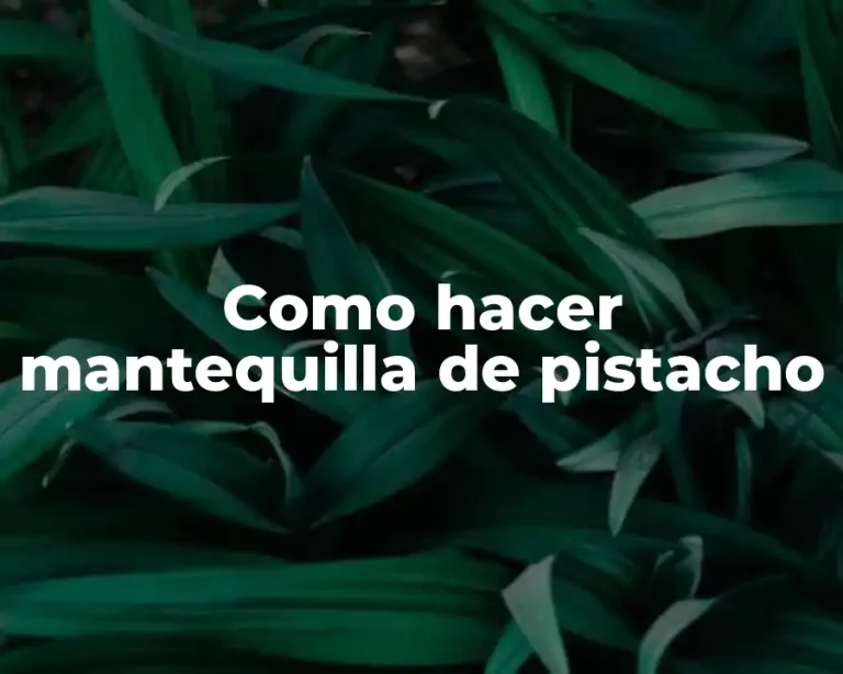 Como hacer mantequilla de pistacho
